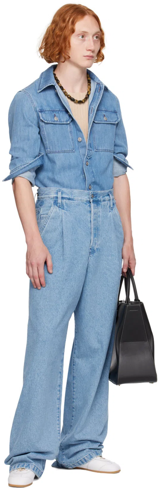 FERRAGAMO Large Calfskin Tote Bag In Black