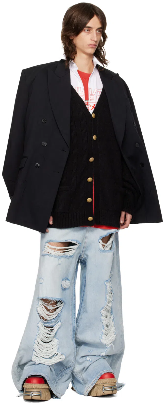 VETEMENTS Black Peaked Lapel Blazer