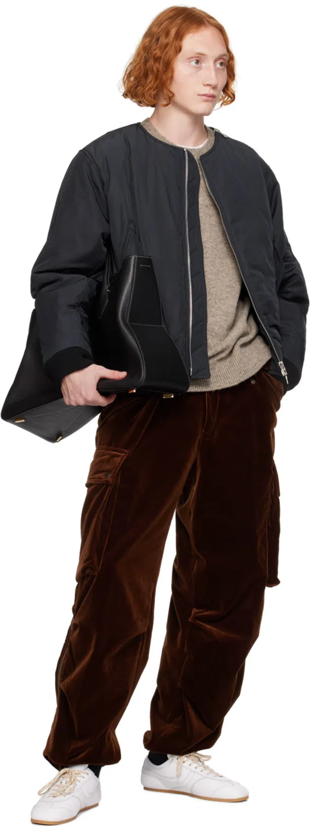 FERRAGAMO Large Calfskin Tote Bag In Black