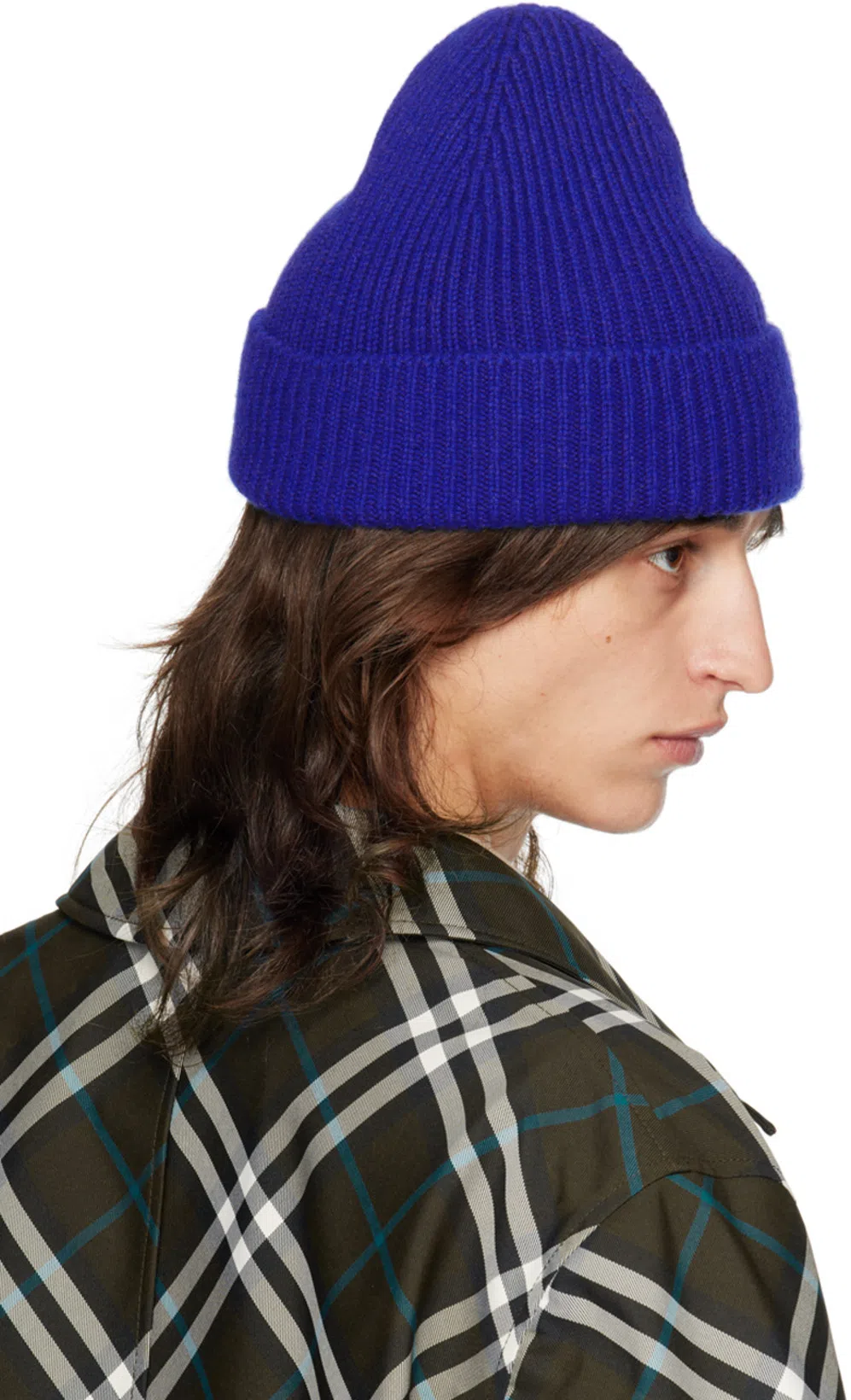 BURBERRY Check Print Coat In Green