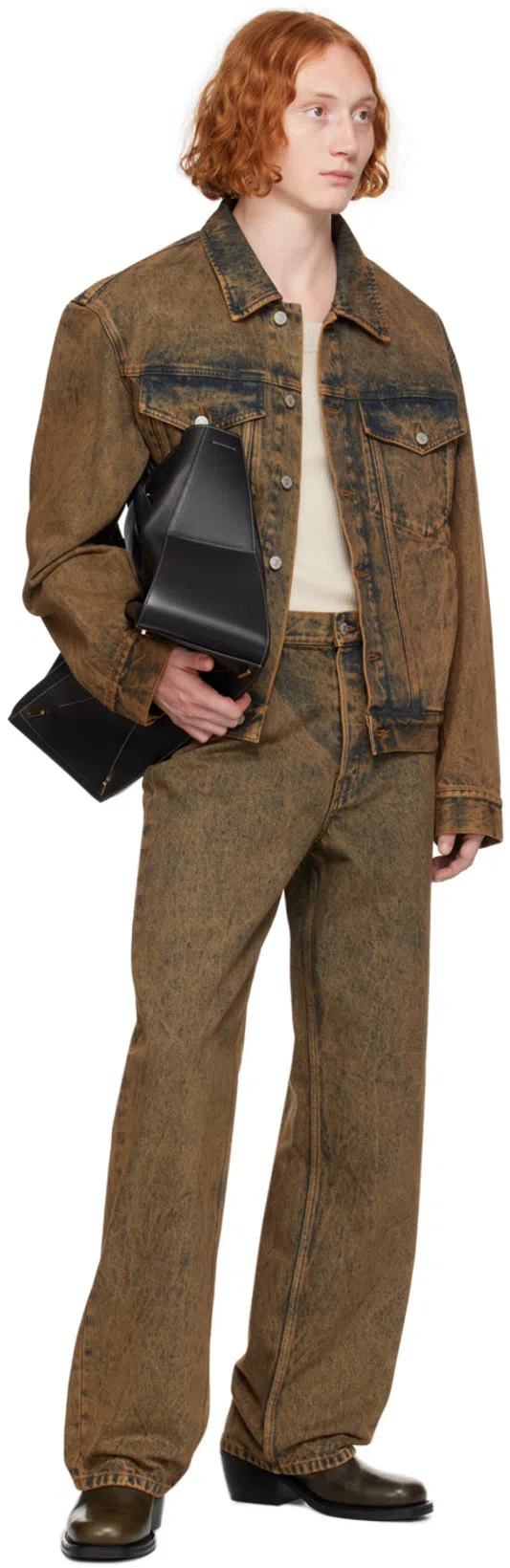 FERRAGAMO Large Calfskin Tote Bag In Black