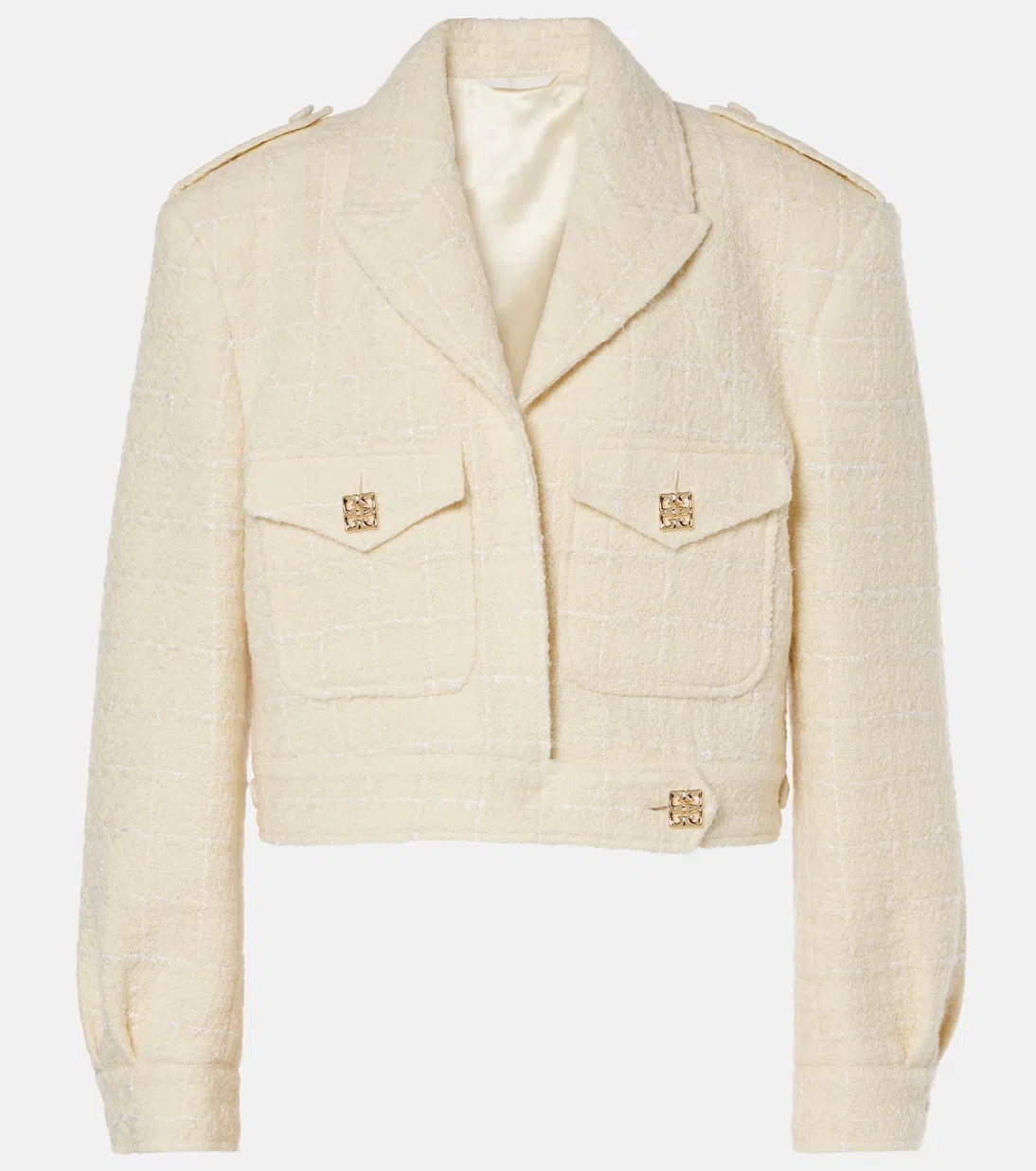 GIVENCHY Single-breasted Cropped Blazer In Beige