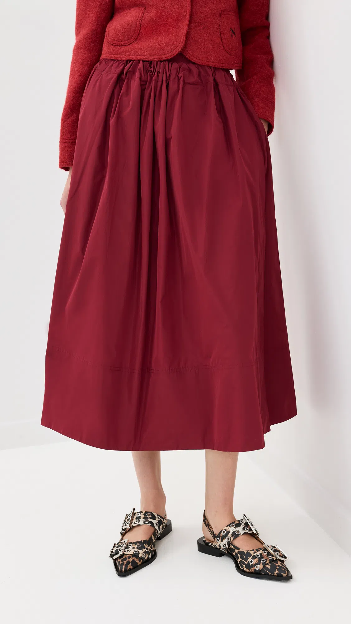 GANNI Feminine Fabric Slingback Pumps In Brown