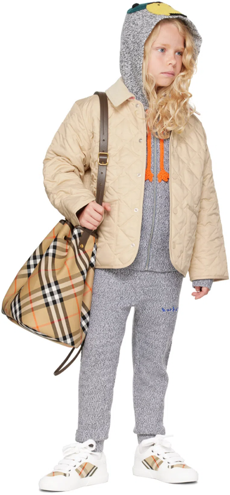 BURBERRY Small Bucket With Shoulder Strap Check In Brown