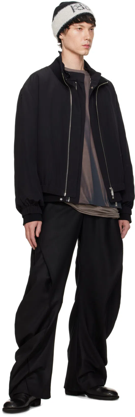 HELMUT LANG Layered Silk Bomber Jacket In Multi