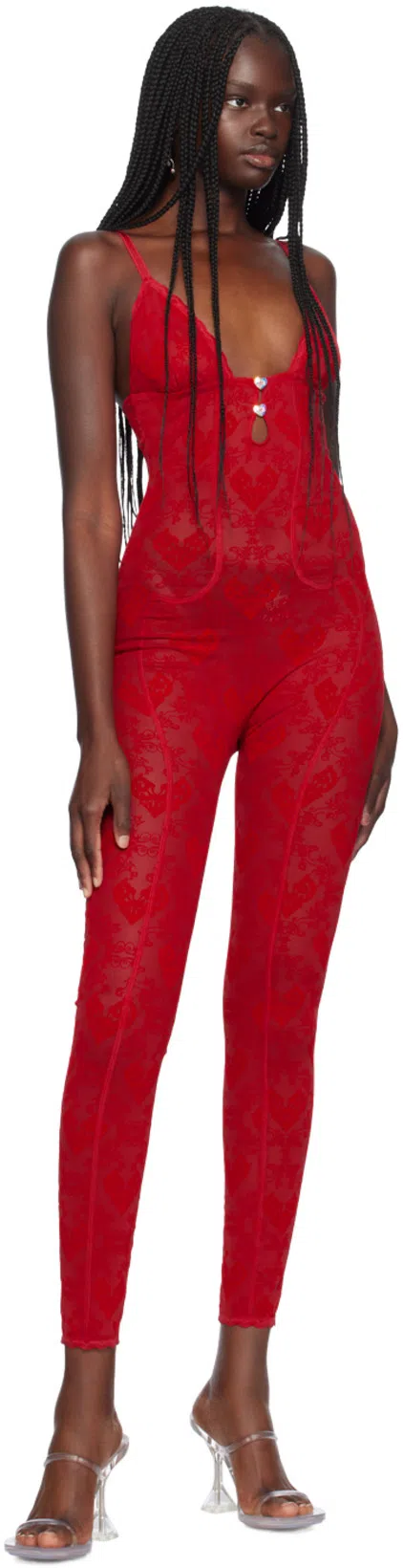 JUSTINE CLENQUET Silver Sade Earrings In Red