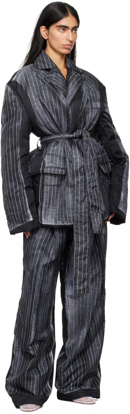 JEAN PAUL GAULTIER Black Insulated Blazer In 0001-black/white