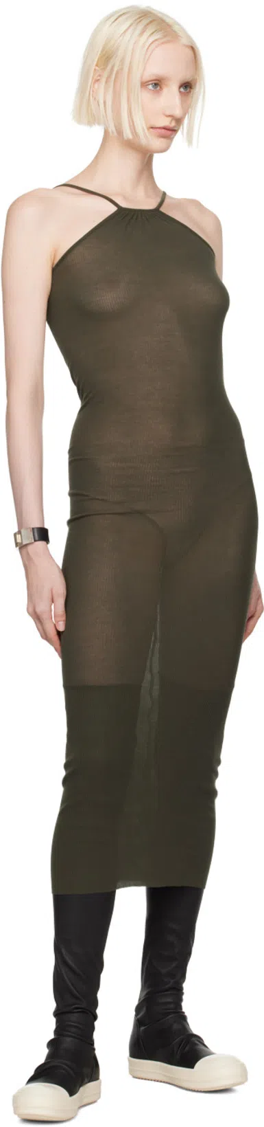 RICK OWENS Black Knee-high Sneakers With Platform In Leather Woman In Gray