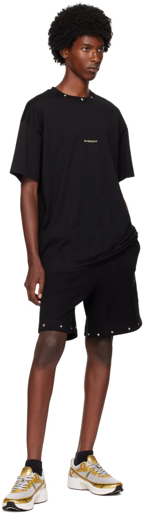 GIVENCHY Nfnty-52 Sneakers In Synthetic Leather And Mesh In Gold