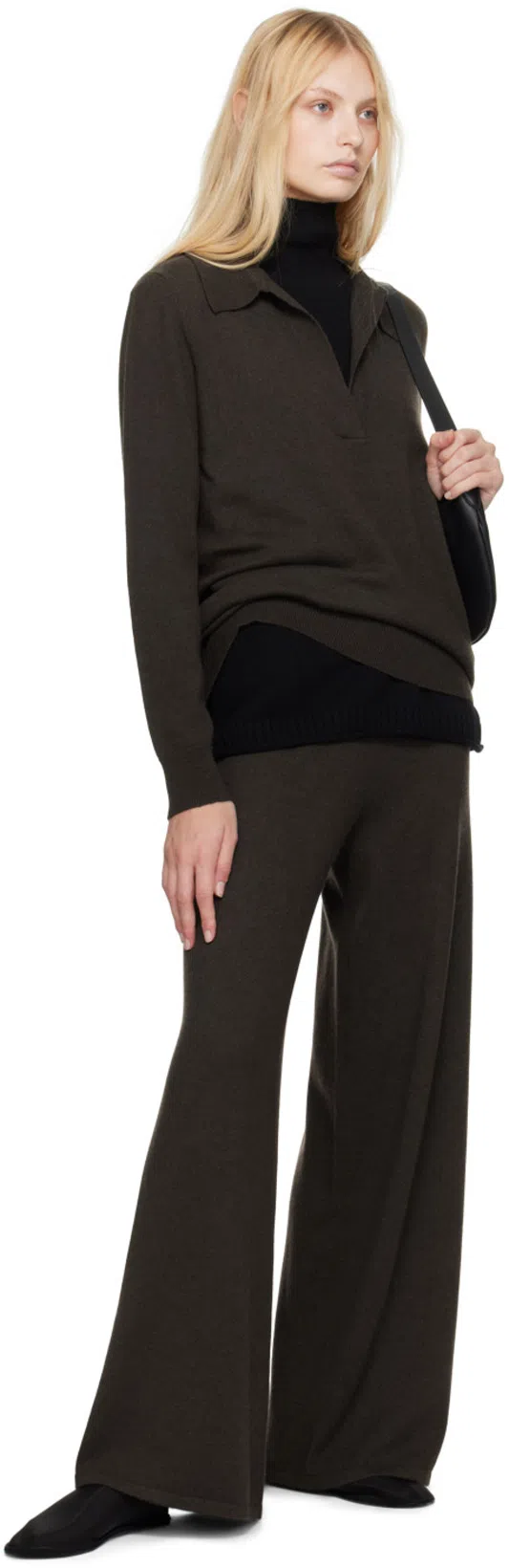 THE ROW Stella Shearling-lined Leather Ballet Flats In Brown