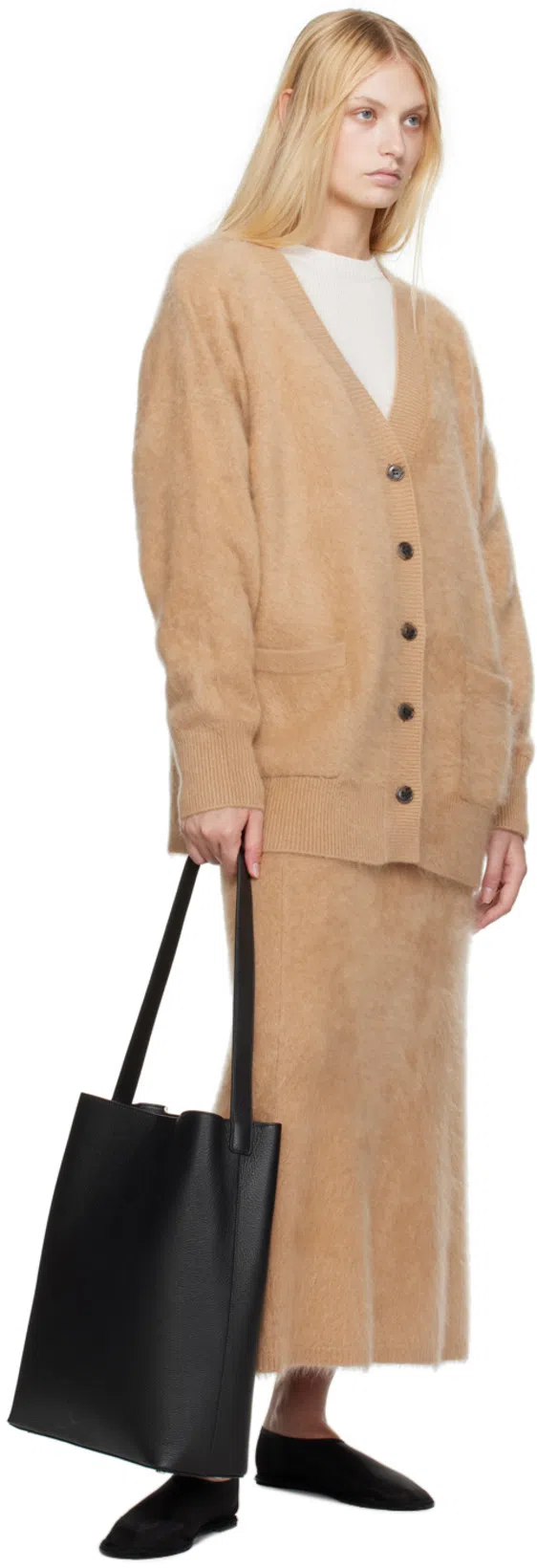 THE ROW Stella Shearling-lined Leather Ballet Flats In Brown