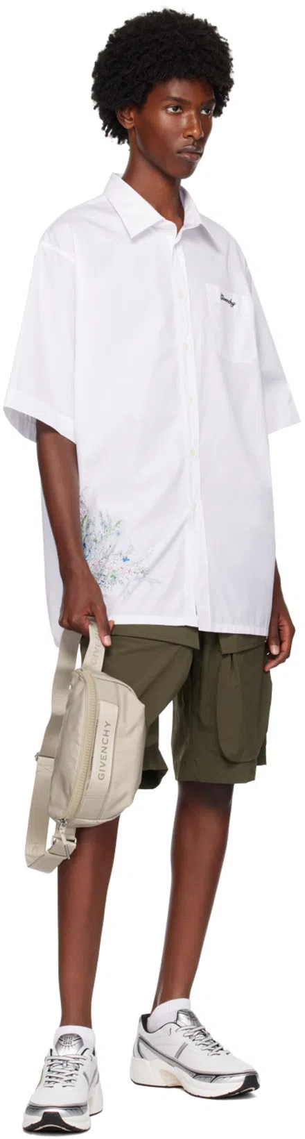 GIVENCHY White Silvery Polyester Sneakers