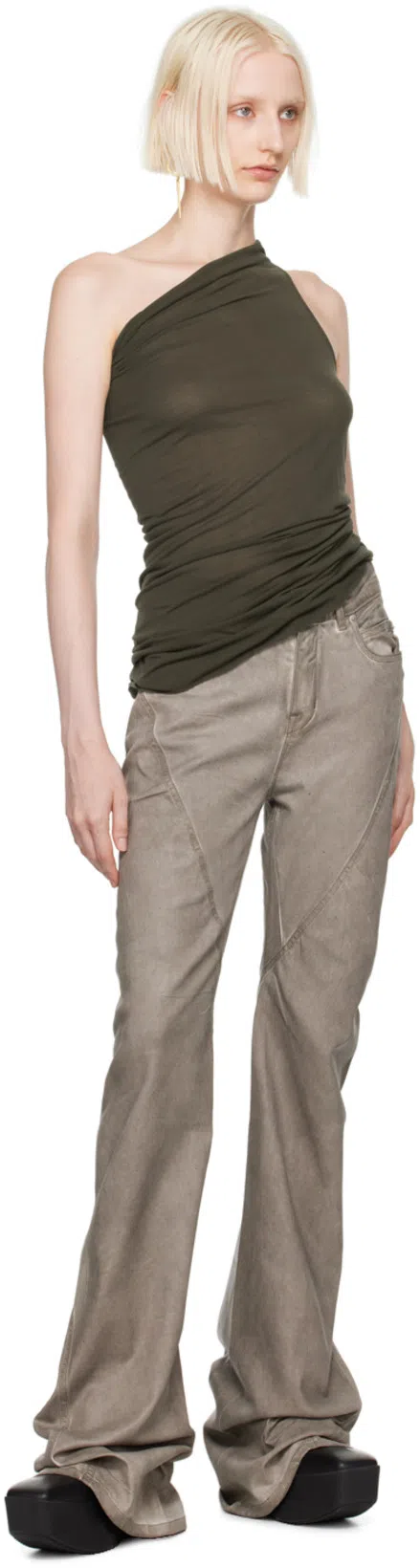 RICK OWENS DRKSHDW Gray Porterville Bias Bootcut Jeans In 34 Dust