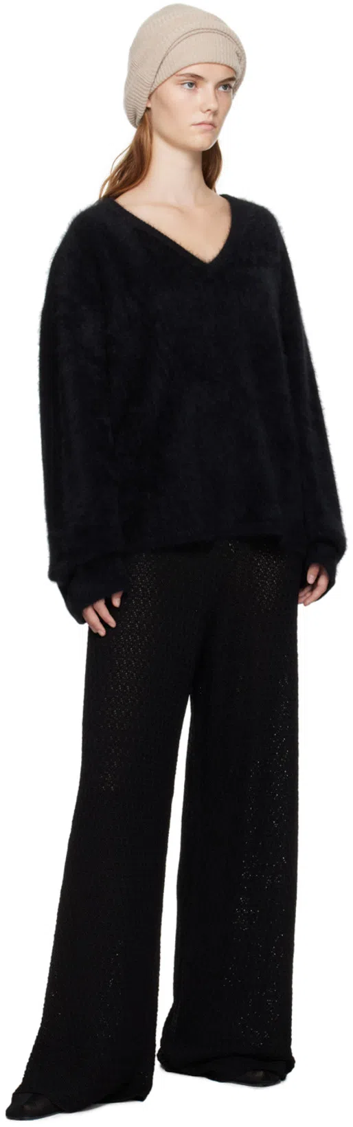 TOTÊME Toteme Knitted Ballet Flats In Black