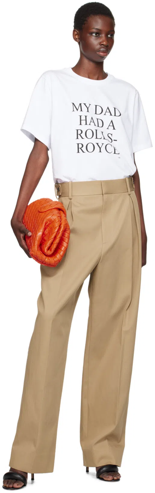 VICTORIA BECKHAM Womens White My Dad Had A Rolls-royce Cotton-jersey T-shirt Xl