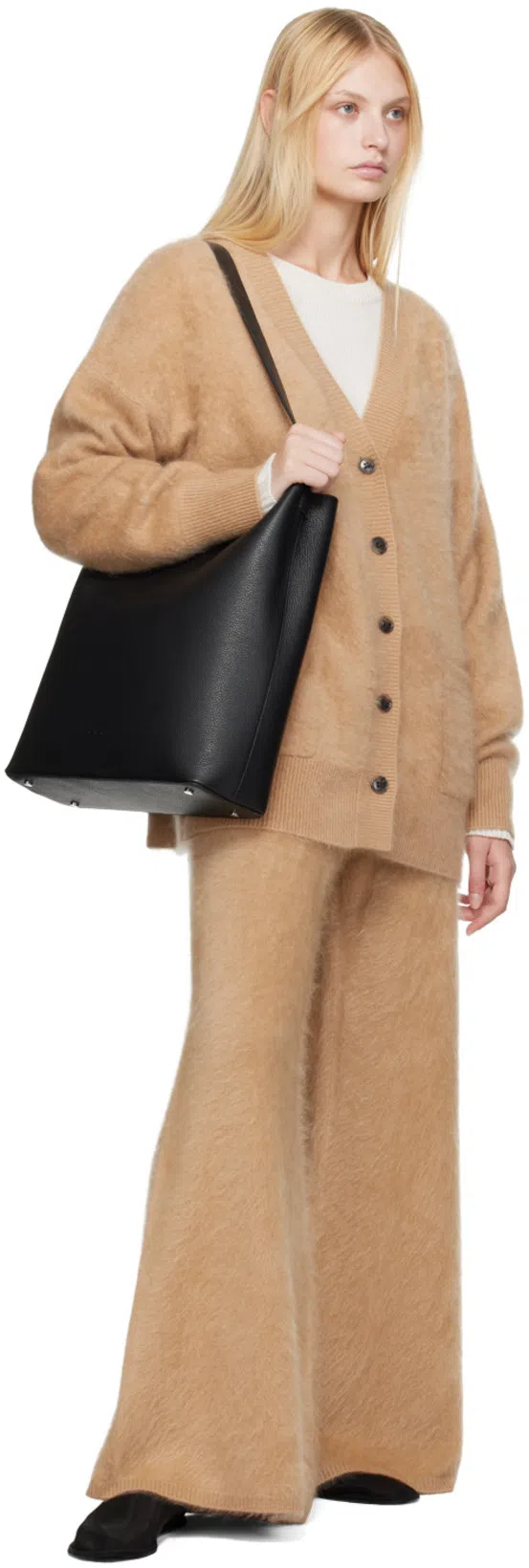 THE ROW Stella Shearling-lined Leather Ballet Flats In Brown