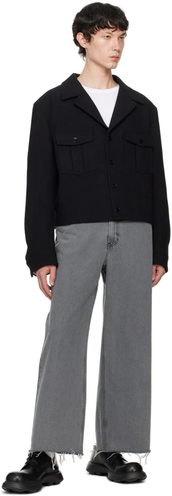 DRIES VAN NOTEN White Mock Neck Long Sleeve T-shirt In 1 White