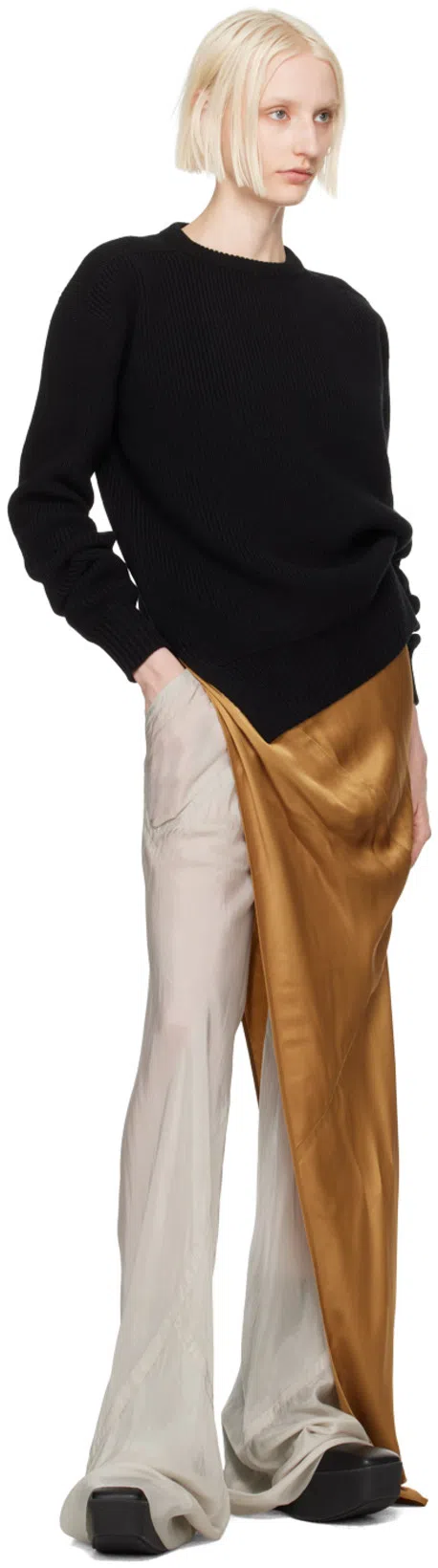 RICK OWENS Porterville Sliver Platform Beatle Ankle Short Boots In 09 Black