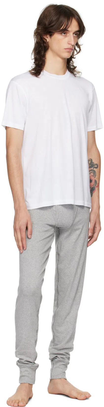 TOM FORD Mens White Crewneck Short-sleeve Cotton-blend Stretch-jersey T-shirt