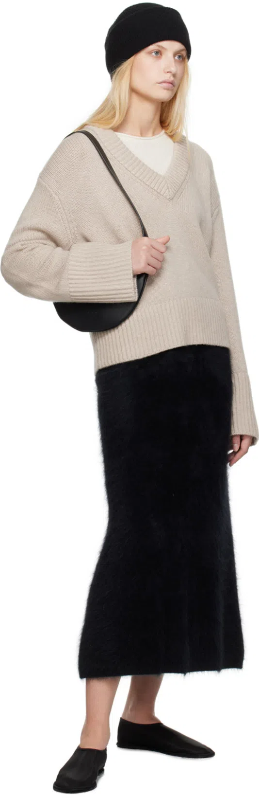 THE ROW Stella Shearling-lined Leather Ballet Flats In Brown