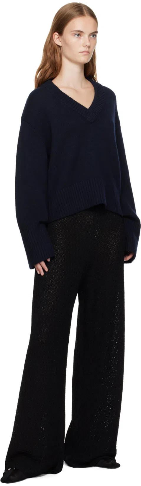 TOTÊME Toteme Knitted Ballet Flats In Black