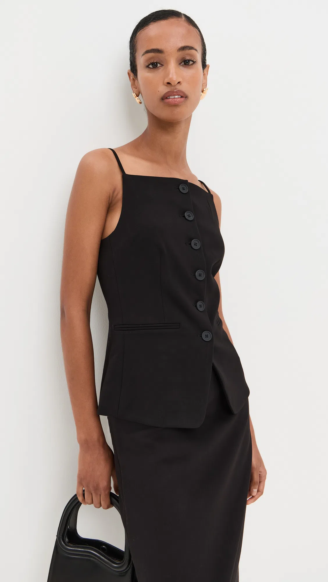 STAUD Brigitte Leather And Mesh Mules In Black