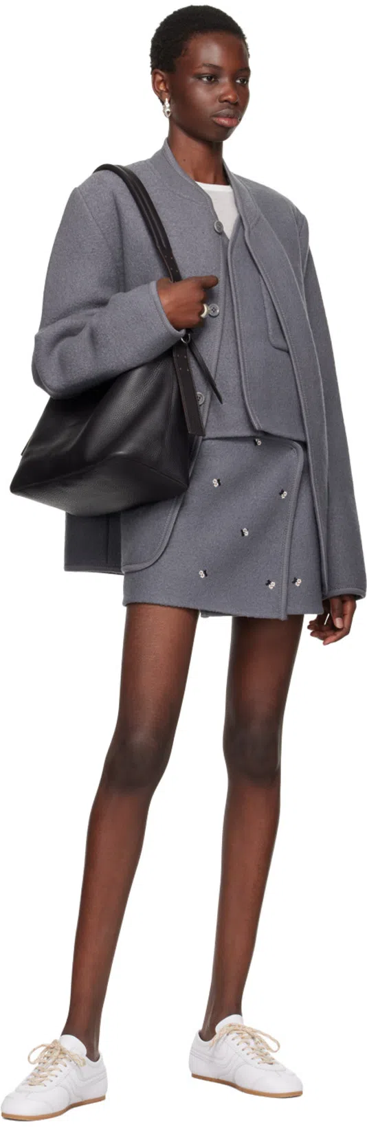 RIER Gray Walker Flowers Miniskirt In Castelrock Flowers