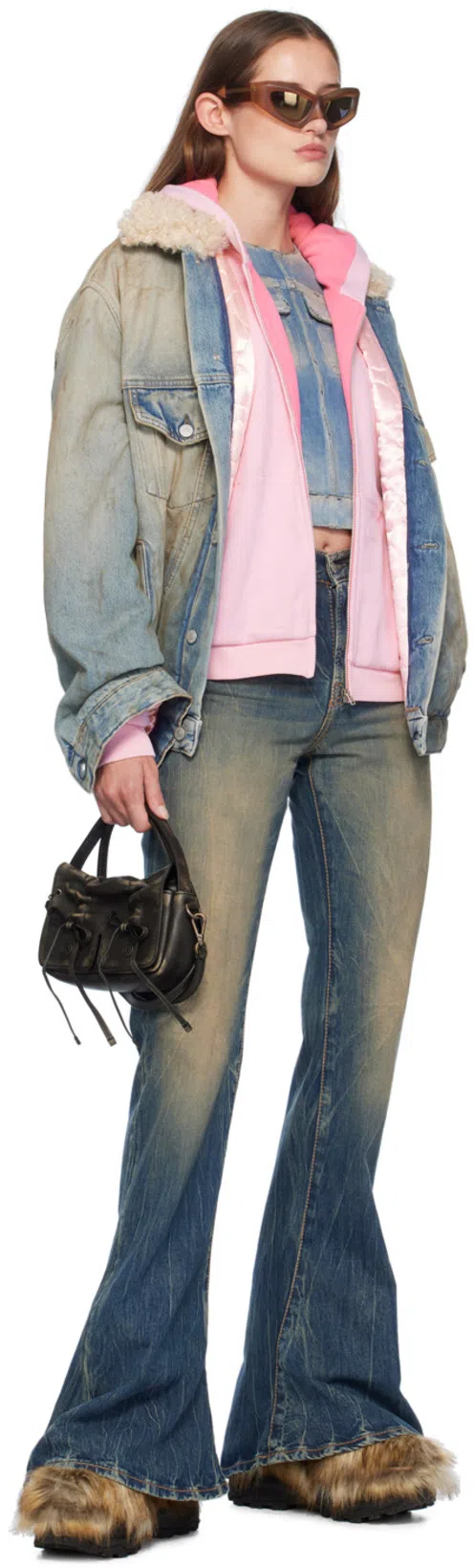 ACNE STUDIOS Brown Multipocket Micro Bag In Dark Brown/beige