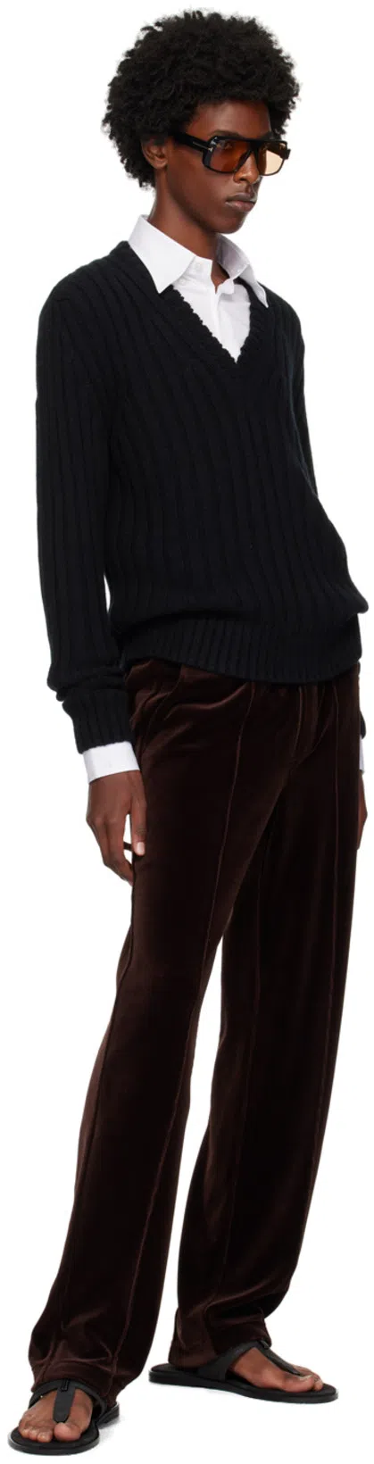 TOM FORD Brown Pinched Seam Sweatpants In Deep Brown