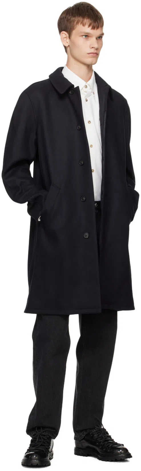 APC A.p.c. Classic Button-down Shirt With Subtle Logo Detail In Multi