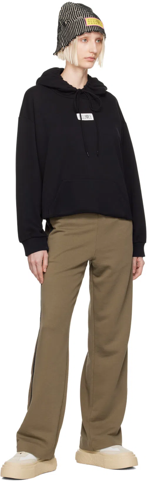 MM6 MAISON MARGIELA Mm6 By Maison Margiela Relaxed-fit Cotton Hoodie With Adjustable Drawstring In Blue