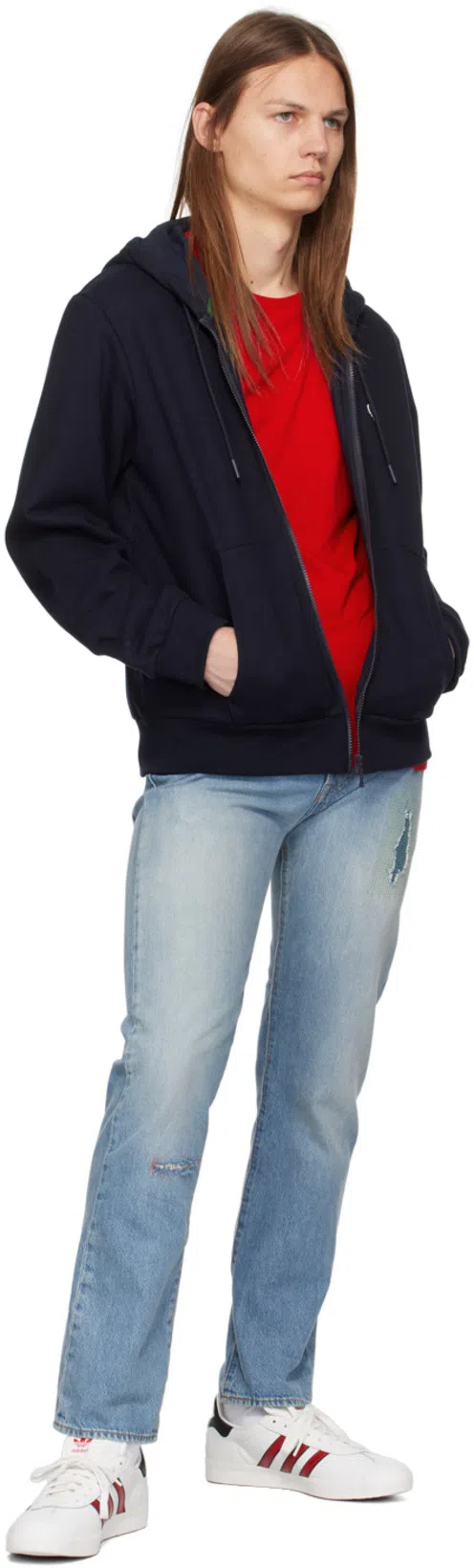 LACOSTE Classic Fit Fleece Hoodie In Black