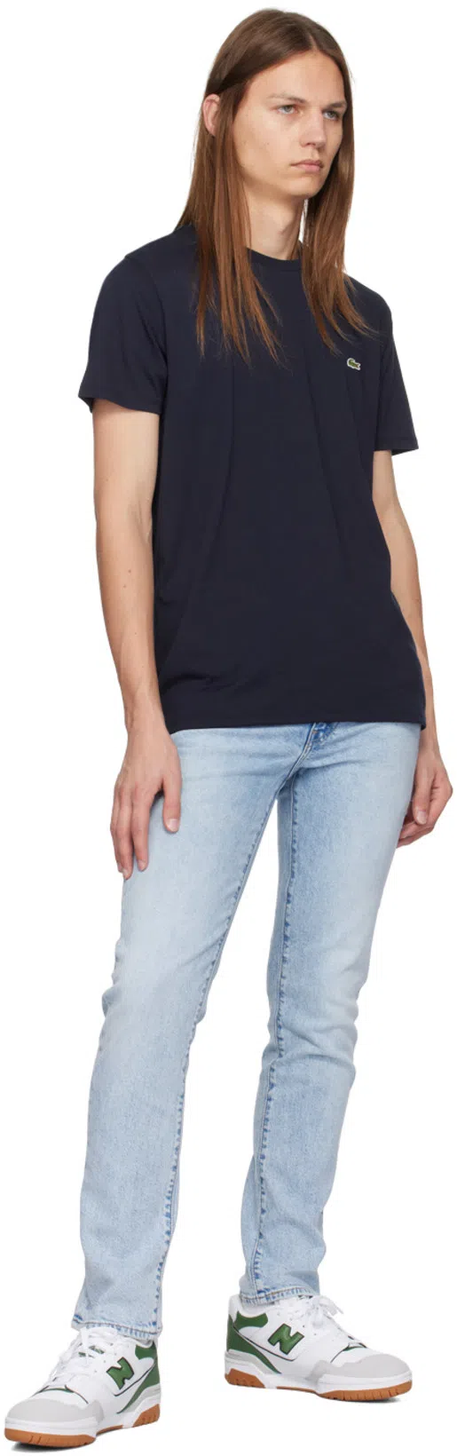 LACOSTE Mens Classic Fit Cotton Jersey T-shirt In Blue