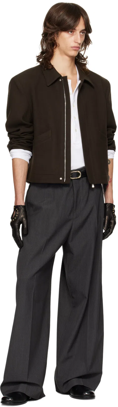 TOM FORD White Stretch-cotton Round-neck Henley T-shirt