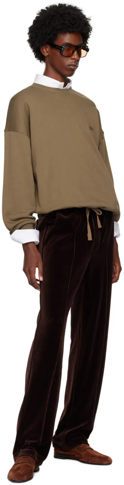 TOM FORD Brown Pinched Seam Sweatpants In Deep Brown
