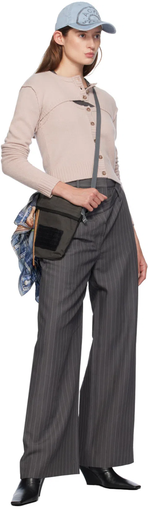 ACNE STUDIOS Deconstructed Trousers Grey Melange In 990 Grey Melange