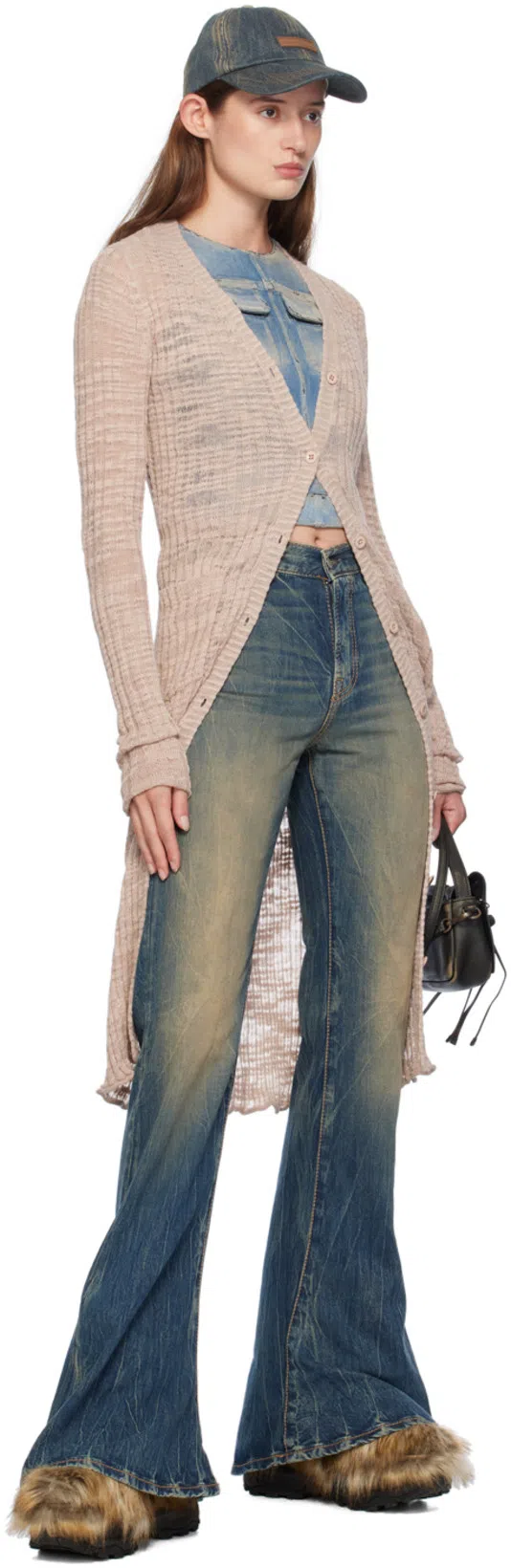 ACNE STUDIOS Brown Multipocket Micro Bag In Dark Brown/beige