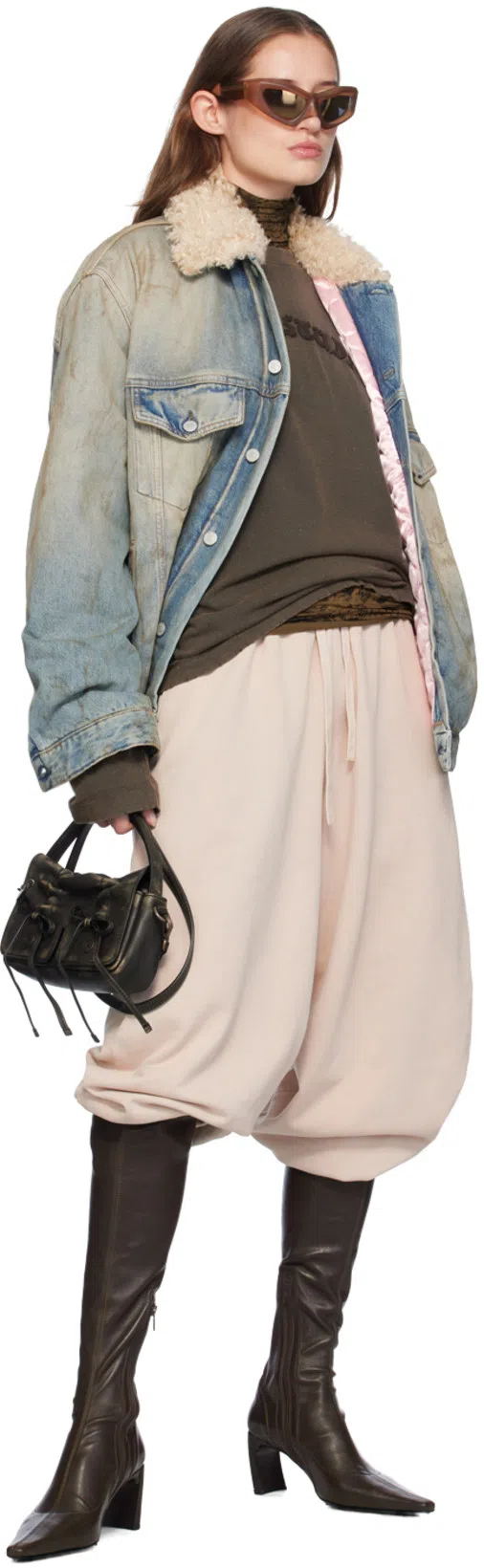 ACNE STUDIOS Brown Multipocket Micro Bag In Dark Brown/beige