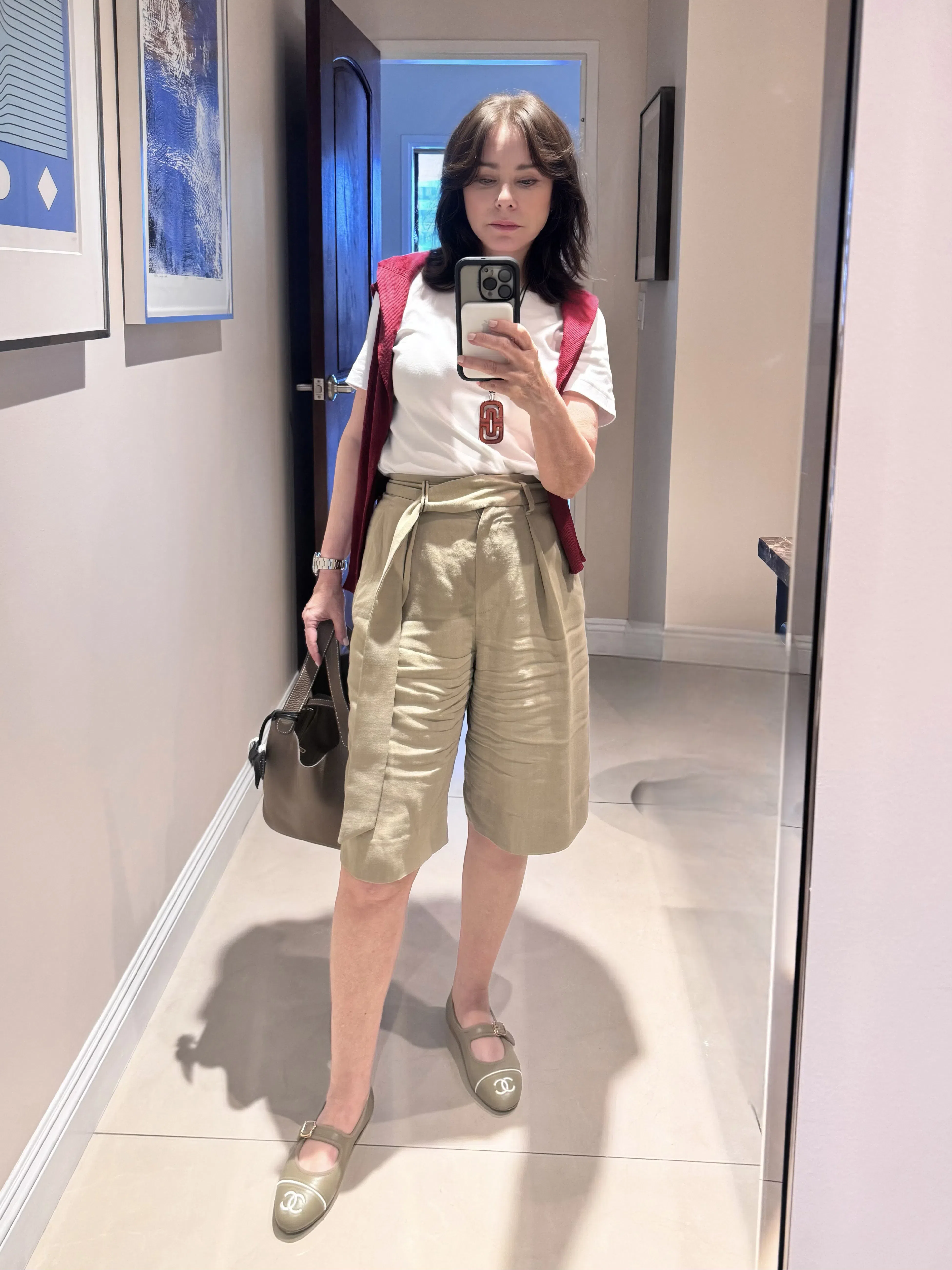 COS Oversized Heavyweight Mock-neck T-shirt In White