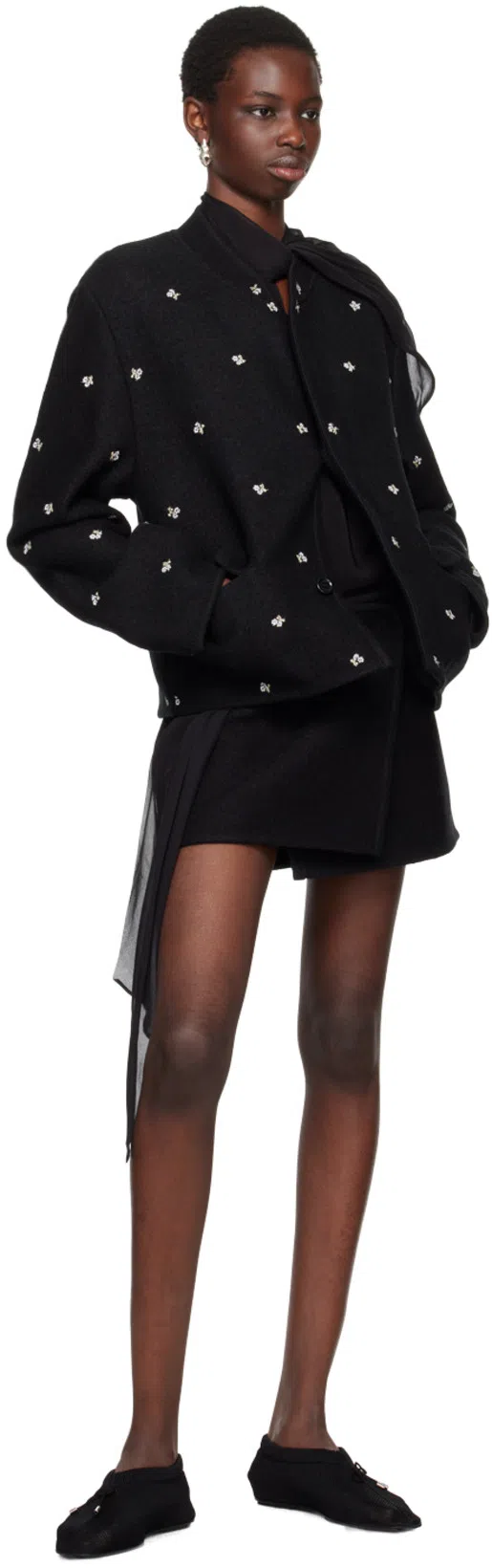 TOTÊME Toteme Knitted Ballet Flats In Black