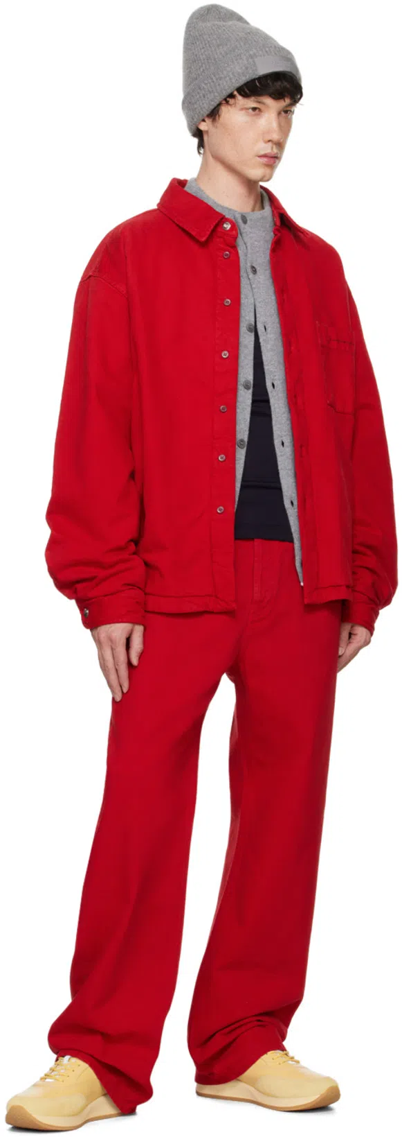 JACQUEMUS Red La Casa 'le De Nîmes Droit' Jeans In 470 Red