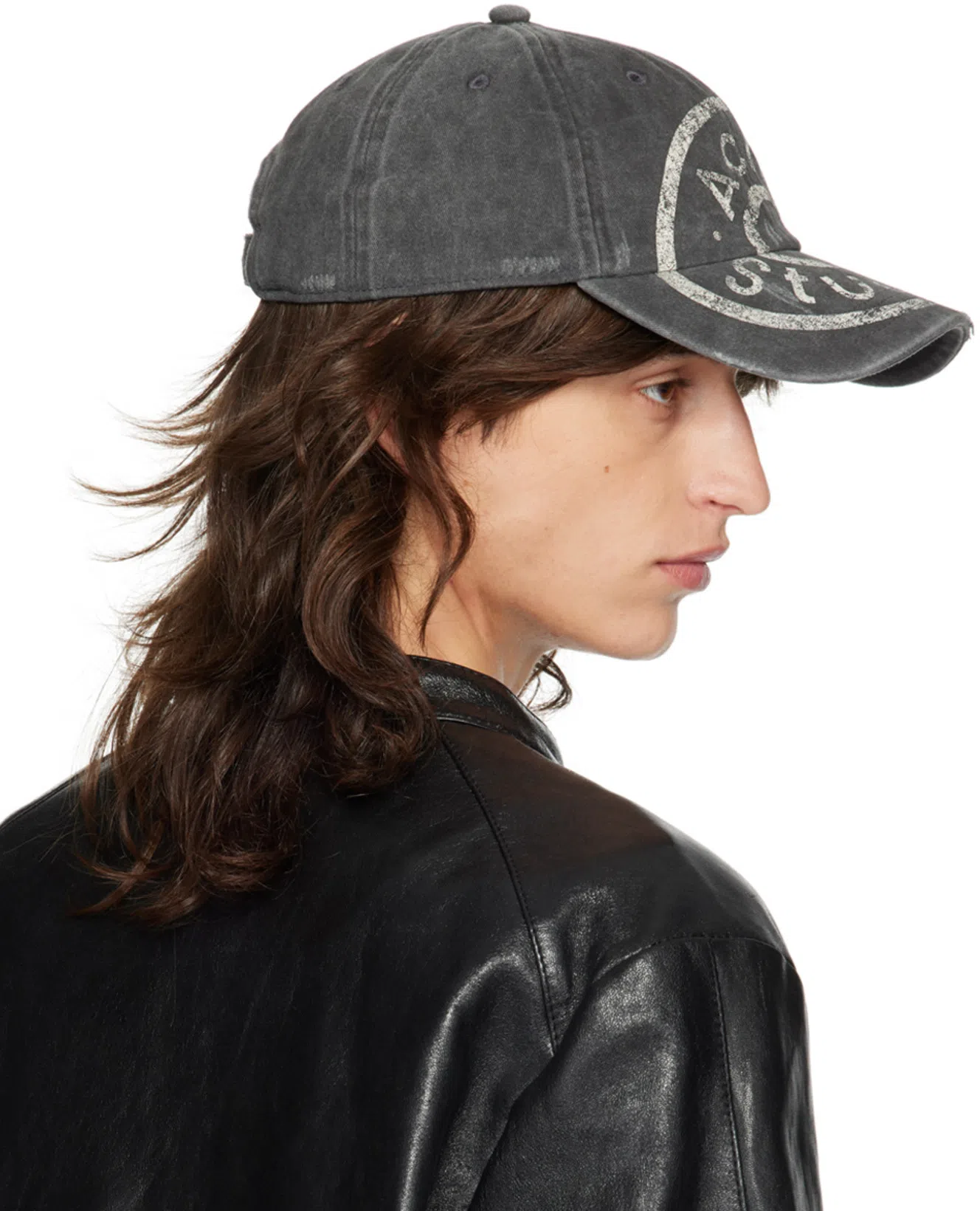 ACNE STUDIOS Black Band Collar Leather Jacket In 900 Black