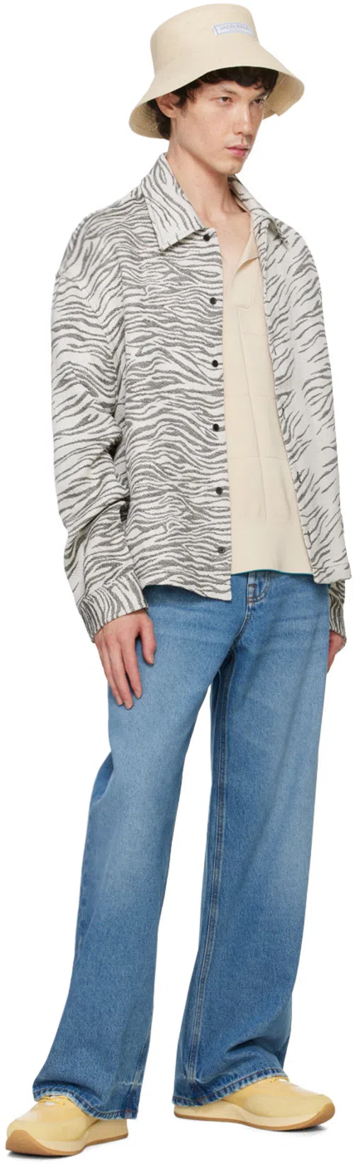 JACQUEMUS Le De-nime Droit Jeans Multicolor In Blue