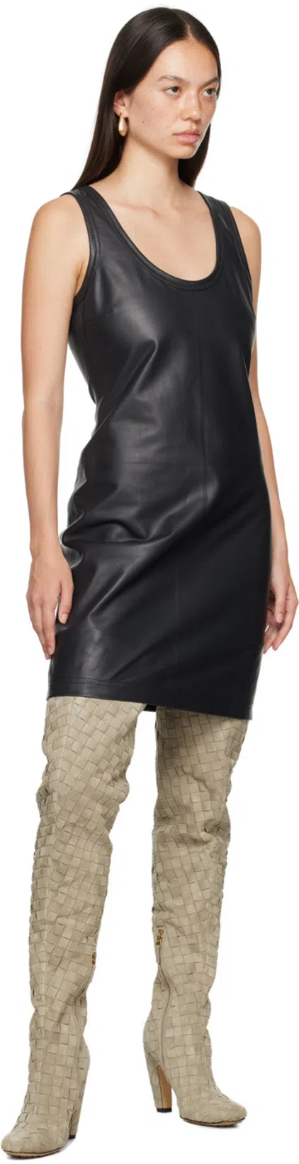 BOTTEGA VENETA Leather Dress In Shadow