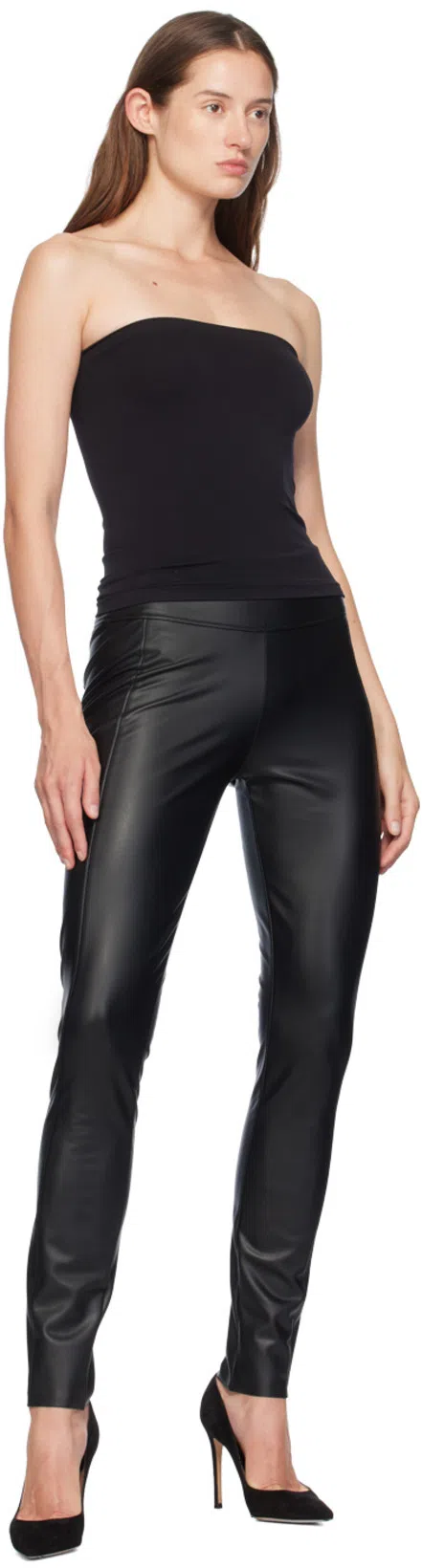 WOLFORD Shaping Leggings With High Waistband And Seam Detailing In Black