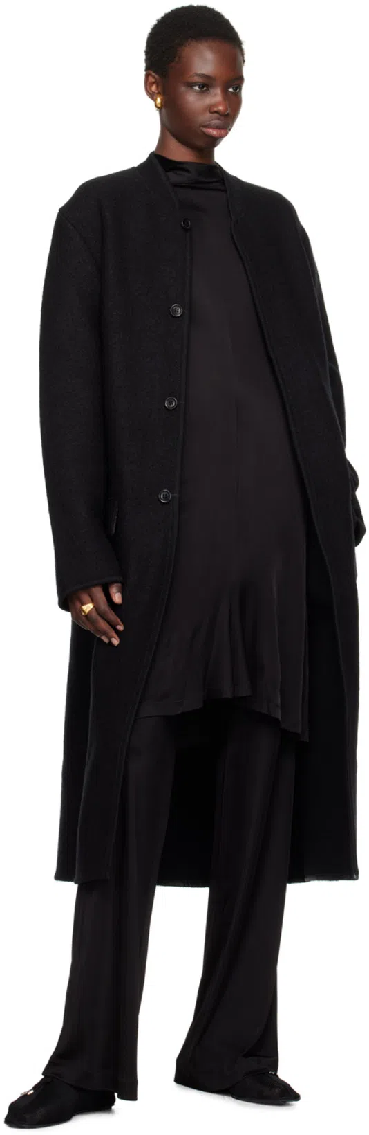 TOTÊME Toteme Knitted Ballet Flats In Black