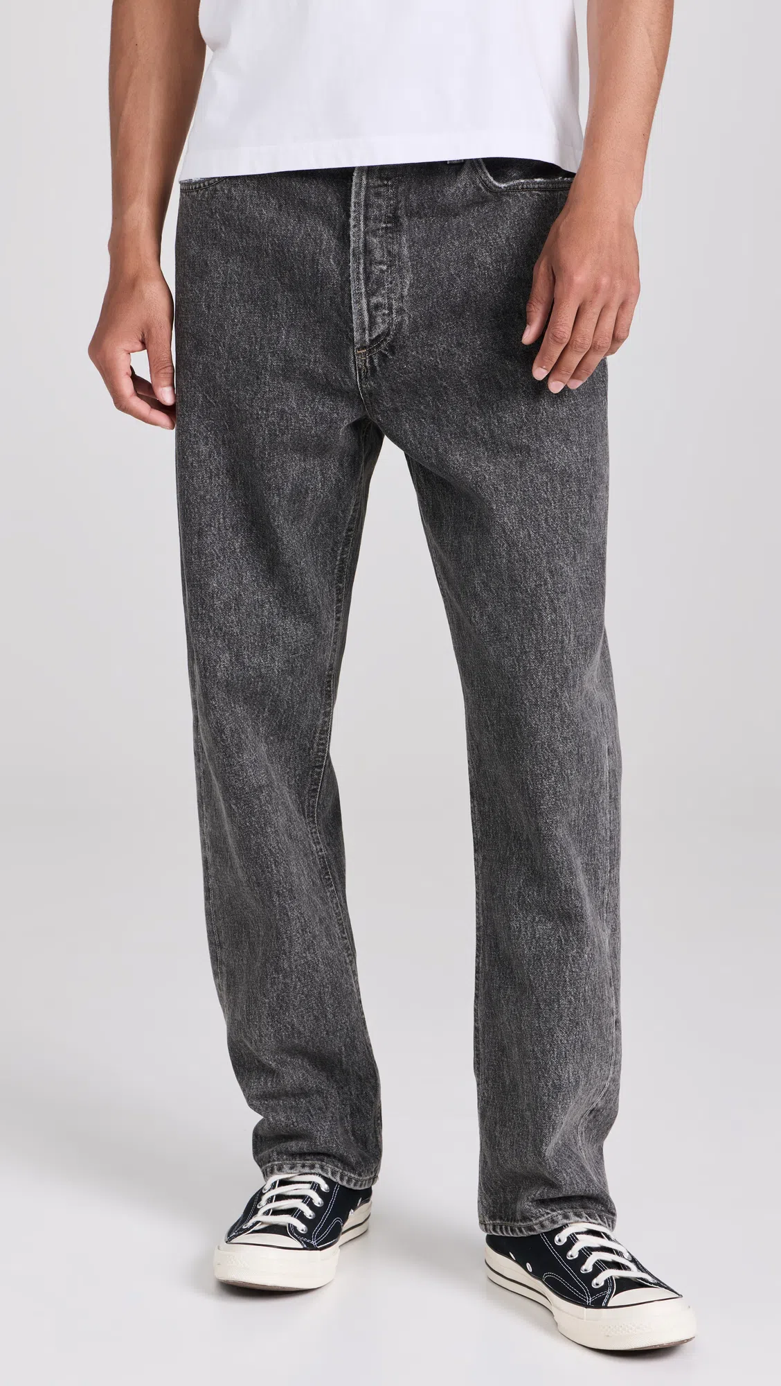 AGOLDE Straight Leg Jeans Belt Loops In Black