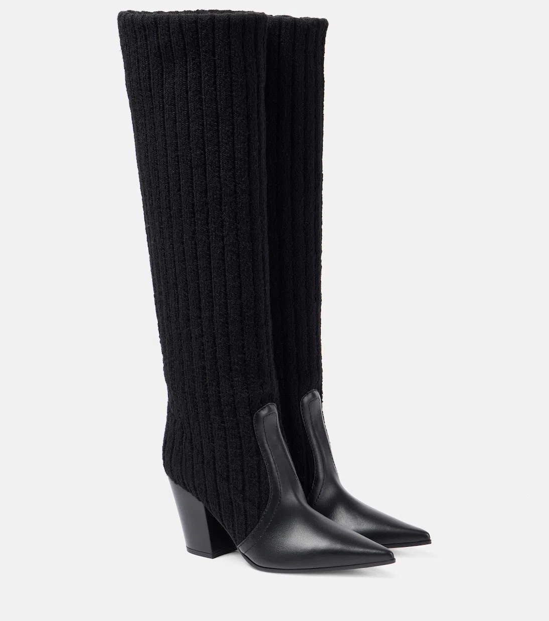 GIANVITO ROSSI 85mm Panelled-design Boots In Black