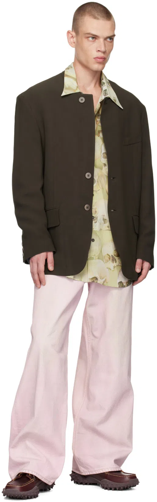 ACNE STUDIOS 1981m Wide-leg Distressed Jeans In Pale Pink