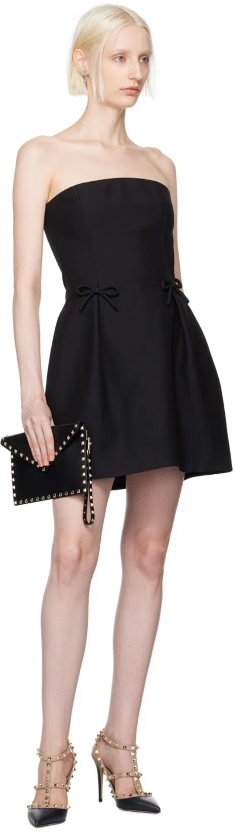 VALENTINO GARAVANI Valentino Rockstud Caged 100 Patent Pump In Black